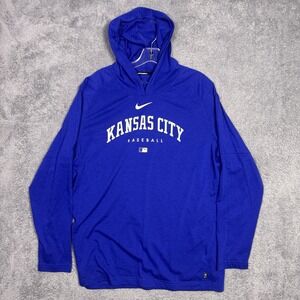 Kansas City Royals Nike Hoodie Mens L T Shirt Lightweight Sweatshirt Dri Fit